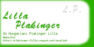 lilla plakinger business card